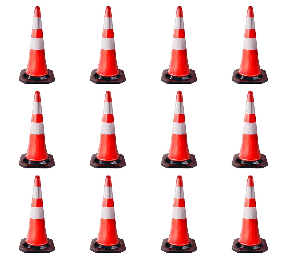 12 Pcs PVC Orange Traffic Safety Cones 28 Inch for Construction Parking Lot Road