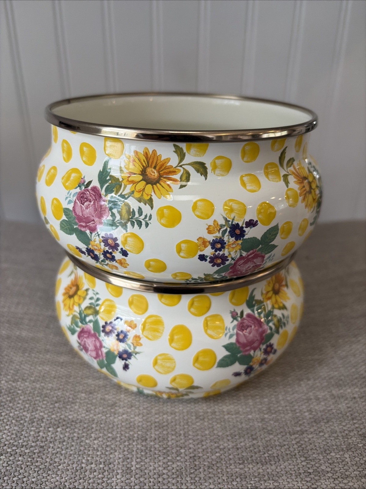 2 Mackenzie Childs Enameled Metal Buttercup 5 1/2\