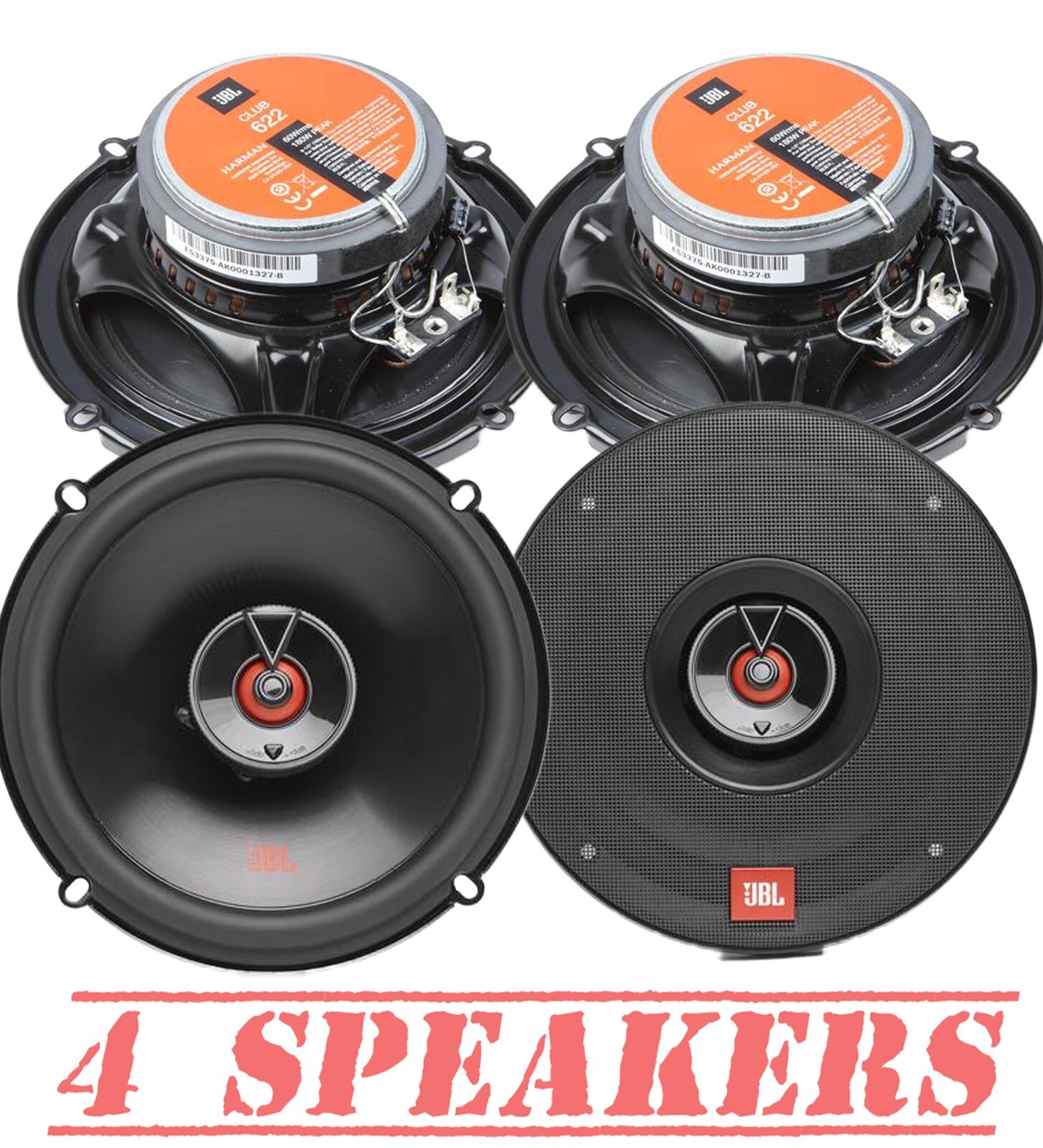 2 PAIR NEW JBL CLUB 622 180 Watts 6.5 2 PAIR NEW JBL CLUB 622 180 Watts 6.5