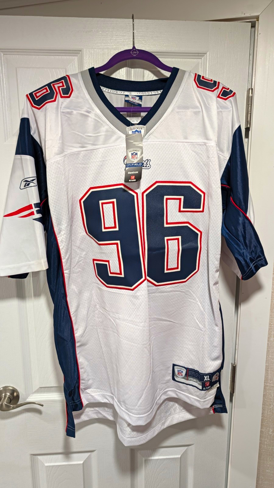 New England Patriots Adalius Thomas Reebok Jersey #96 White NFL Men's XL NWT New England Patriots Adalius Thomas Reebok Jersey #96 White NFL Men's XL NWT