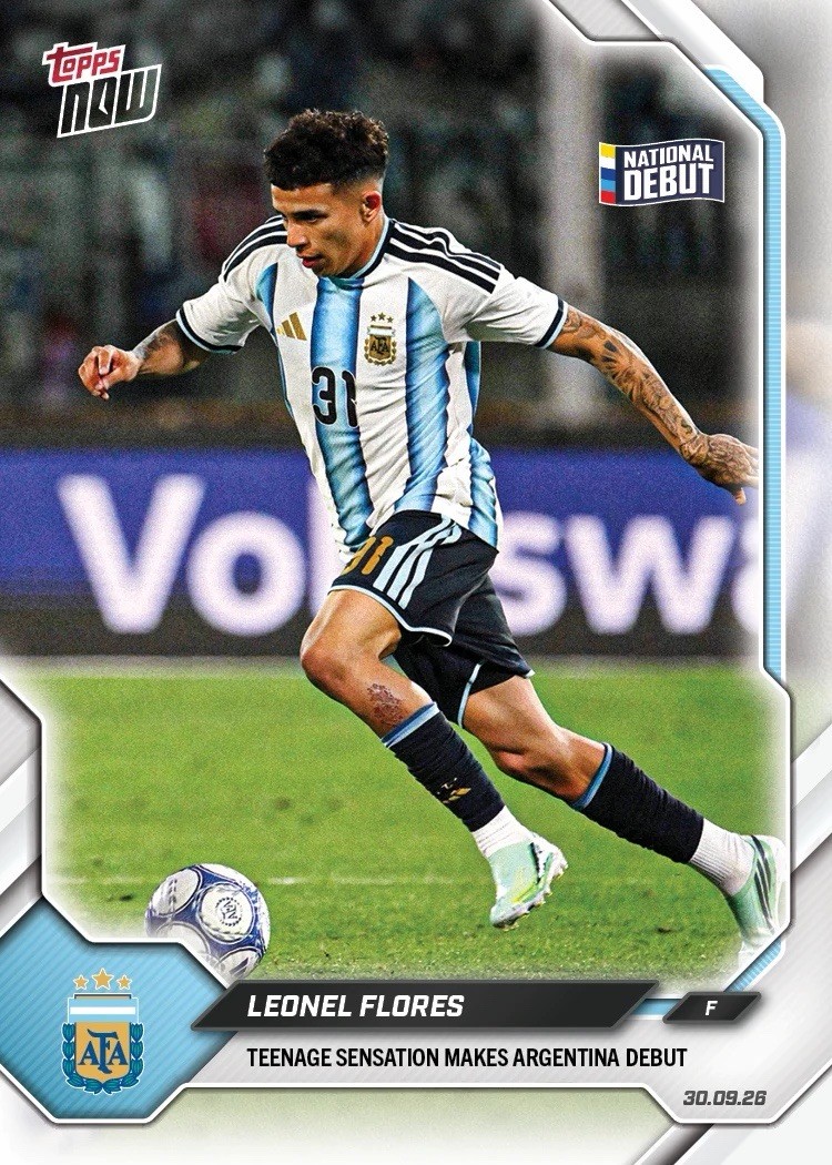 Leonel Flores Teenage Sensation Makes Debut 2026 Argentina Topps NOW #2 PRESALE Leonel Flores Teenage Sensation Makes Debut 2026 Argentina Topps NOW #2 PRESALE