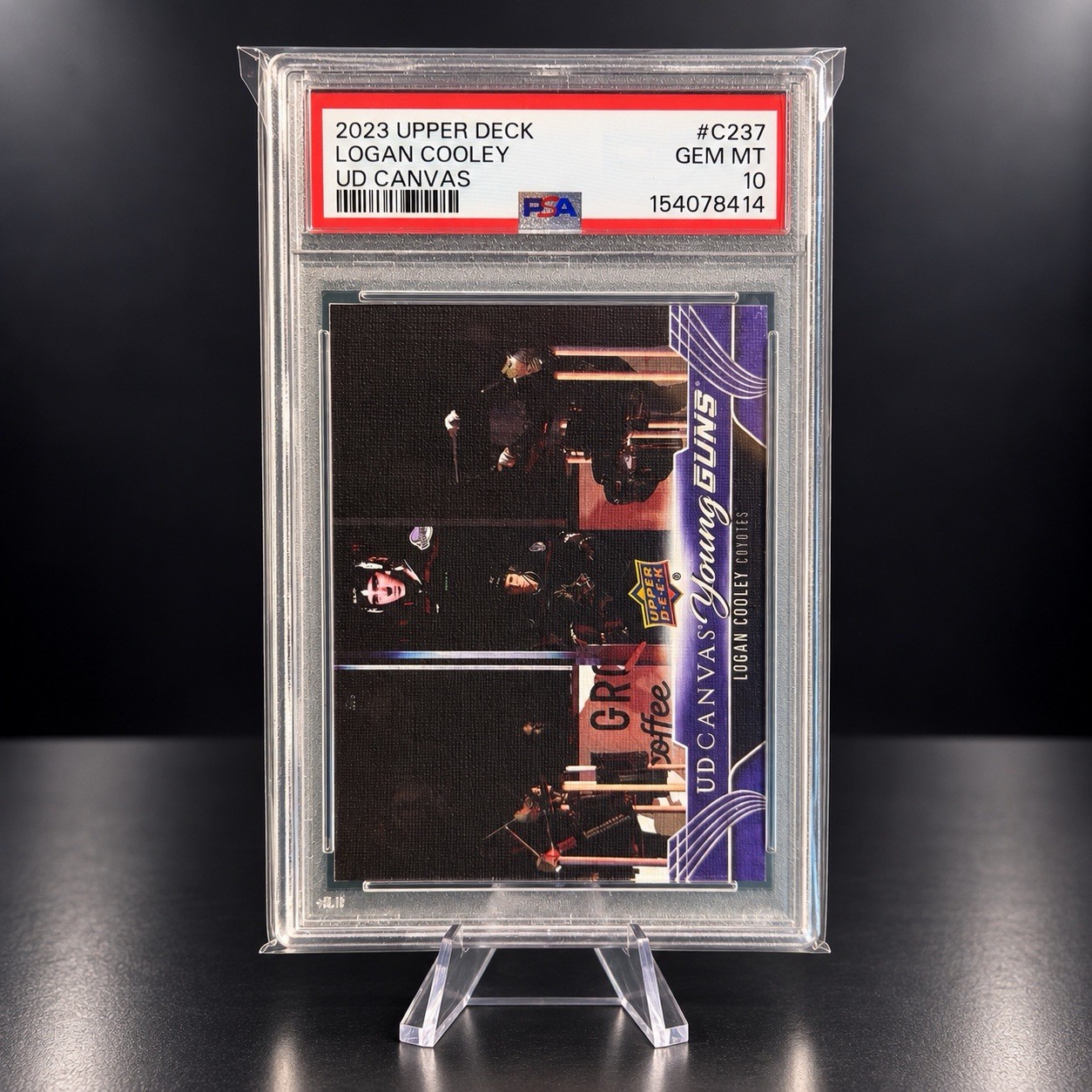 2023-24 Upper Deck Logan Cooley Young Guns Canvas PSA 10 Utah Mammoth 2023-24 Upper Deck Logan Cooley Young Guns Canvas PSA 10 Utah Mammoth