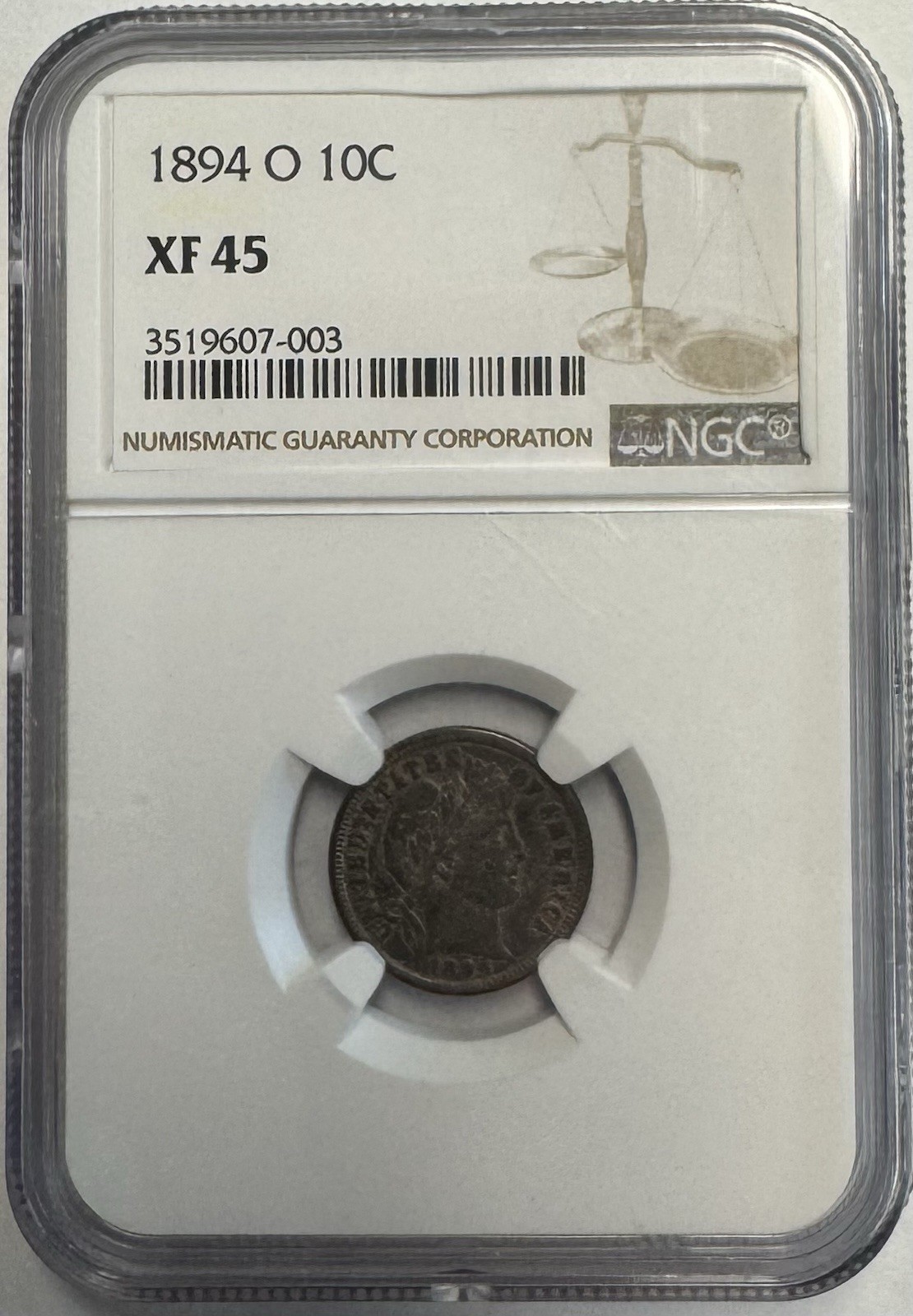 KEY DATE 1894-O BARBER SILVER DIME \ KEY DATE 1894-O BARBER SILVER DIME \