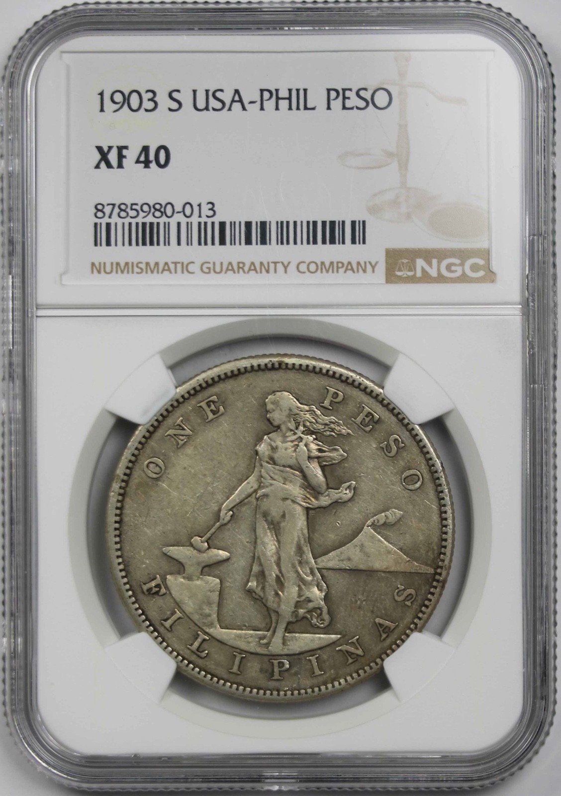 1903-S USA Philippines Silver Peso NGC XF 40 San Francisco Mint 1903-S USA Philippines Silver Peso NGC XF 40 San Francisco Mint