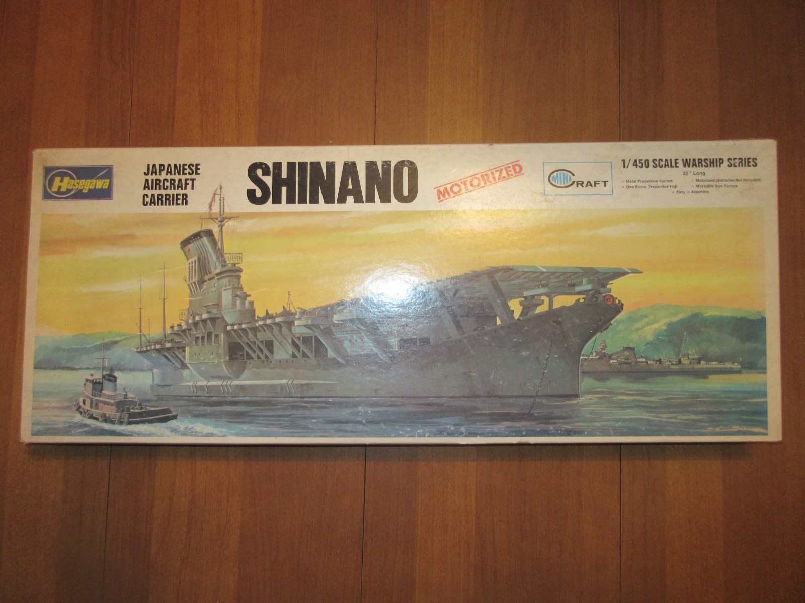 VINTAGE HASEGAWA MOTORIZED SHINANO JAPANESE NAVY AIRCRAFT CARRIER MODEL 1:450 VINTAGE HASEGAWA MOTORIZED SHINANO JAPANESE NAVY AIRCRAFT CARRIER MODEL 1:450