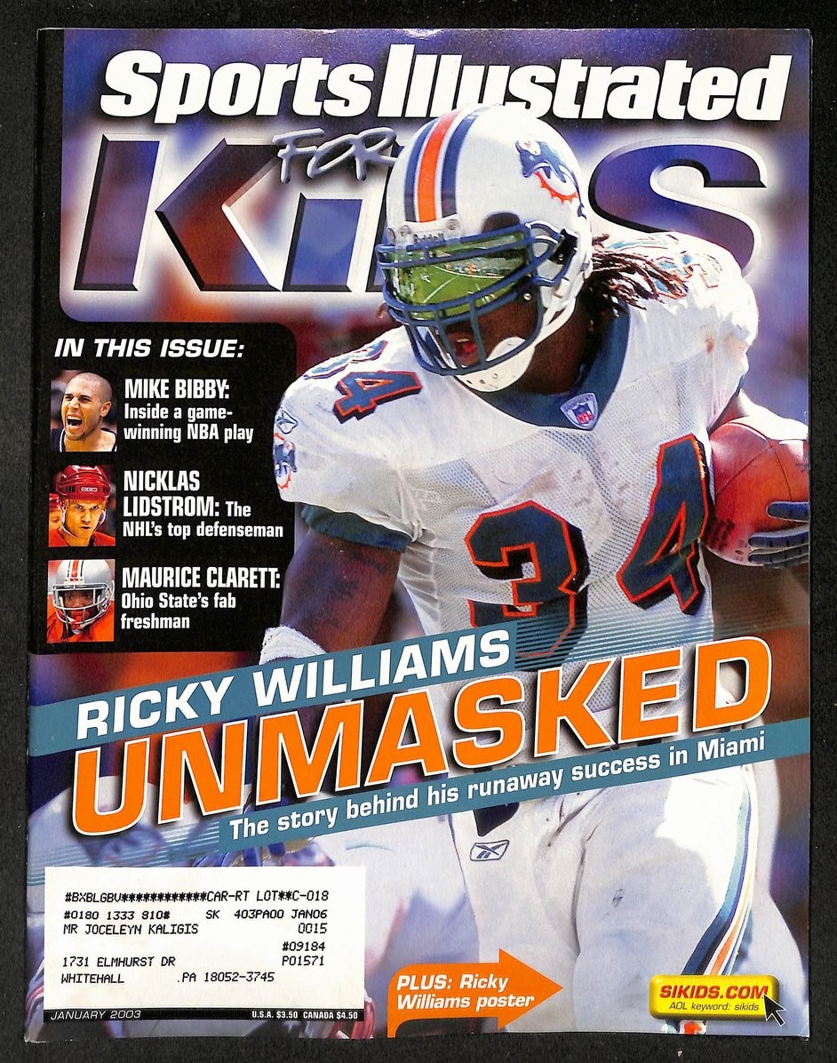 2003 Sports Illustrated for Kids Ricky Williams w/ Cards Sampras McGrady 211617 2003 Sports Illustrated for Kids Ricky Williams w/ Cards Sampras McGrady 211617