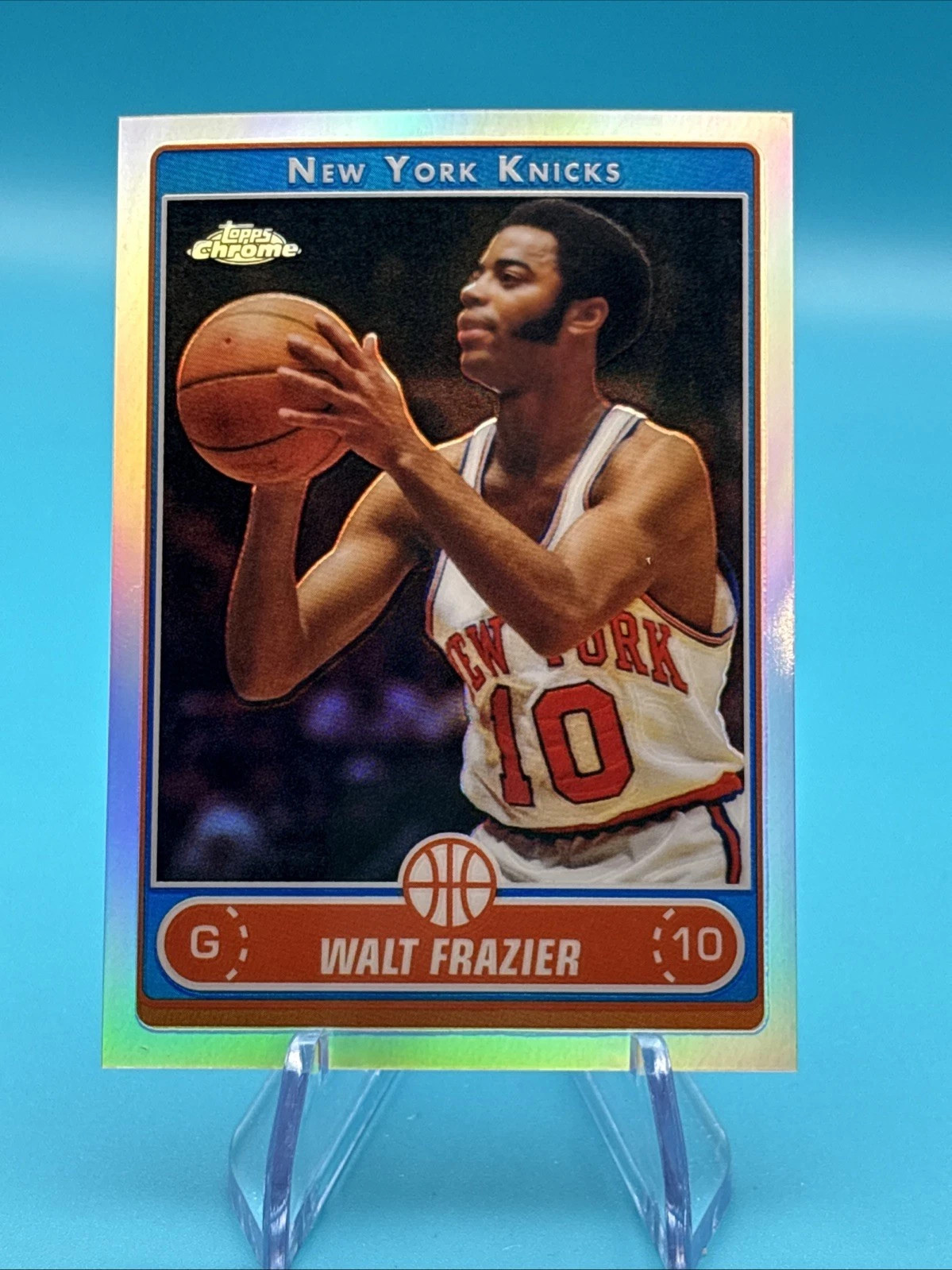 2006-07 Topps Chrome #157 Walt Frazier Refractor 2006-07 Topps Chrome #157 Walt Frazier Refractor
