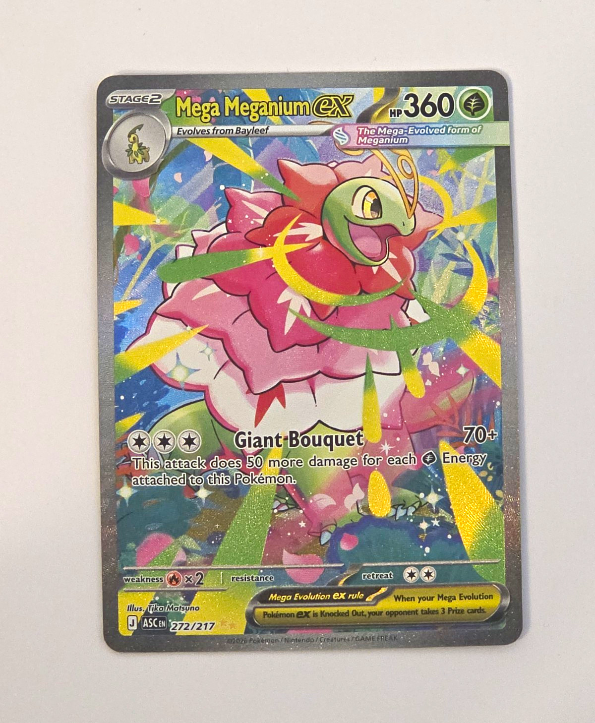 Pokemon TCG Mega Meganium EX 272/217 Ascended Heroes Full Art Holo Rare