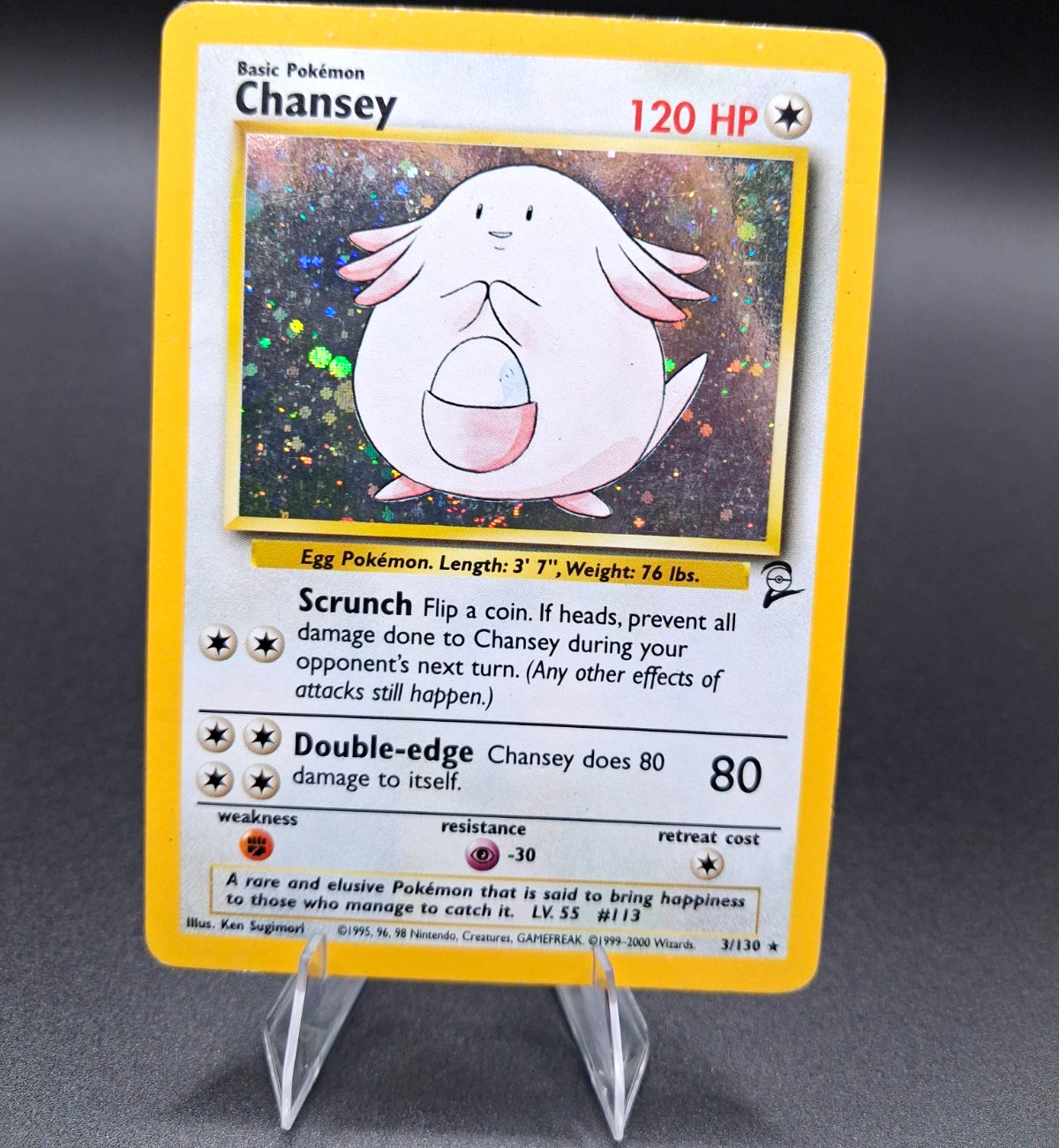 Wizards of the Coast Chansey 003/130 Holo Rare Base Set 2 2000 English 120 HP Wizards of the Coast Chansey 003/130 Holo Rare Base Set 2 2000 English 120 HP