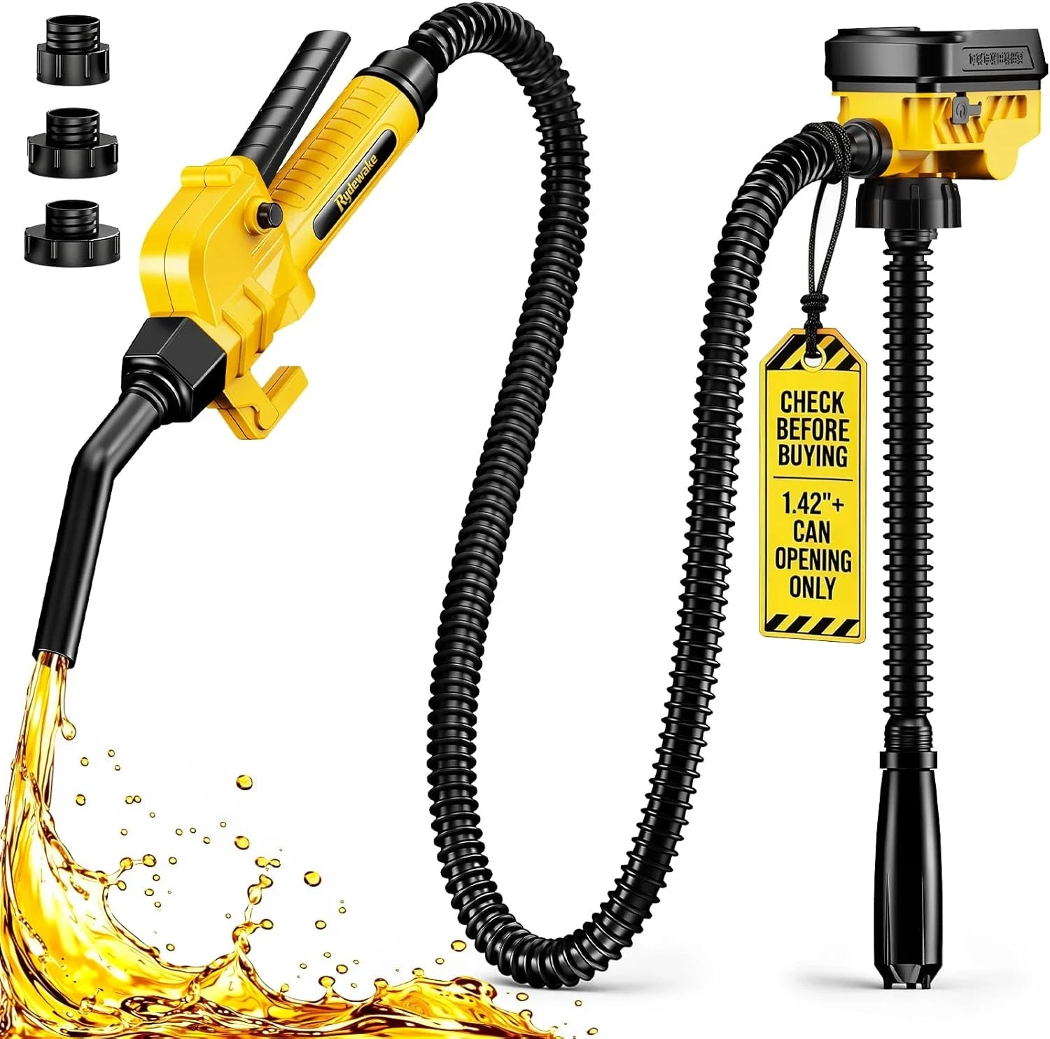 Fuel Transfer Pump for Dewalt 20V Batteries, Cordless 3.7 GPM Flow | Gas Can Pum Fuel Transfer Pump for Dewalt 20V Batteries, Cordless 3.7 GPM Flow | Gas Can Pum