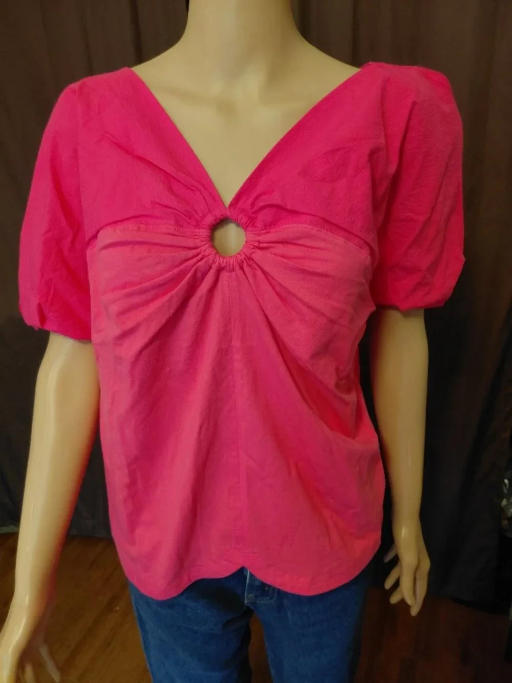 Anthropologie Maeve pink puff sleeve top XL NWT Anthropologie Maeve pink puff sleeve top XL NWT