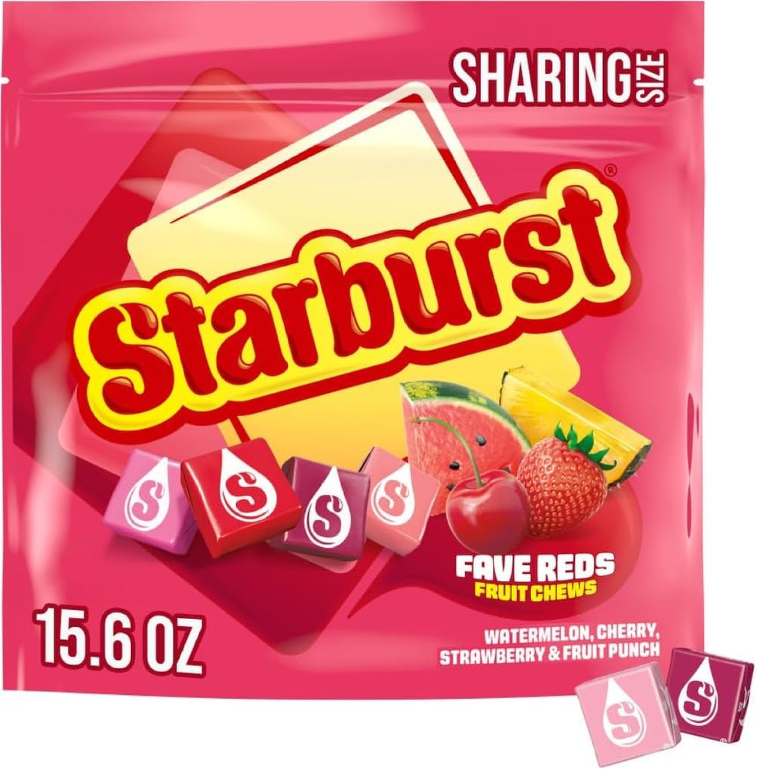 STARBURST FaveREDS Fruit Chews Candy, Chewy Candy, 15.6 oz Sharing Size Bag