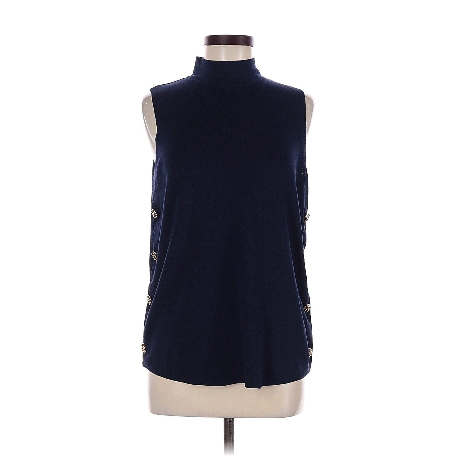 NWT Maeve Anthropologie Navy Mock Neck Sleeveless Sweater Sz XS