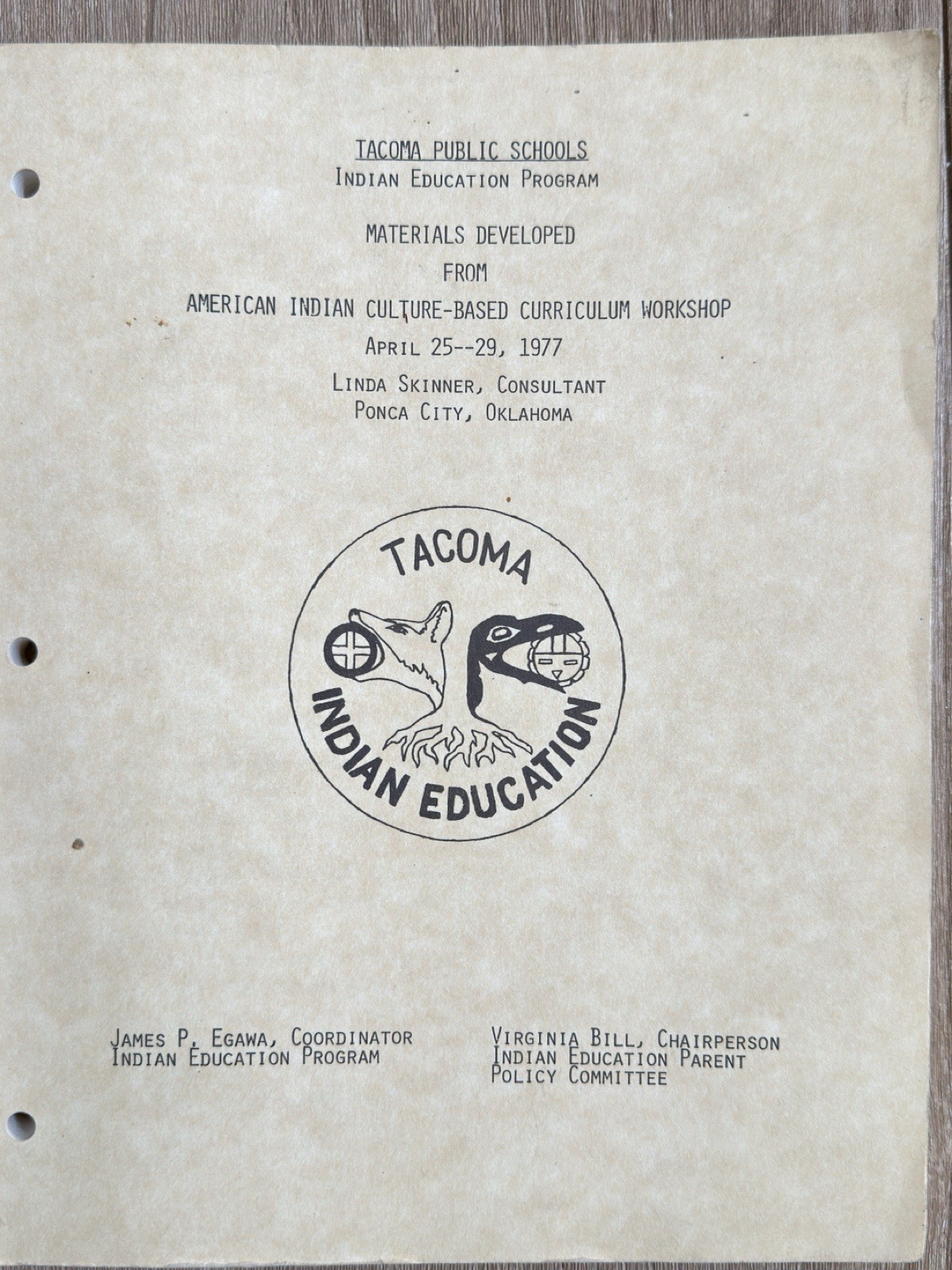 1977 Tacoma Public School Indian Education Native American Curriculum Scarce