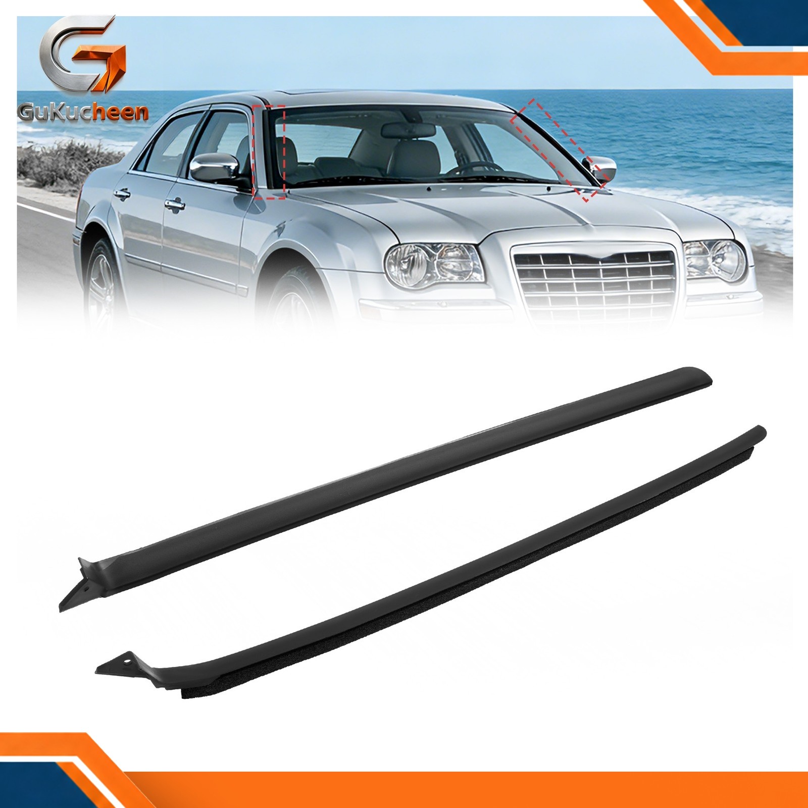 Windshield A-Pillar Molding Pair For 2005-2010 Chrysler 300 Dodge Magnum Charger