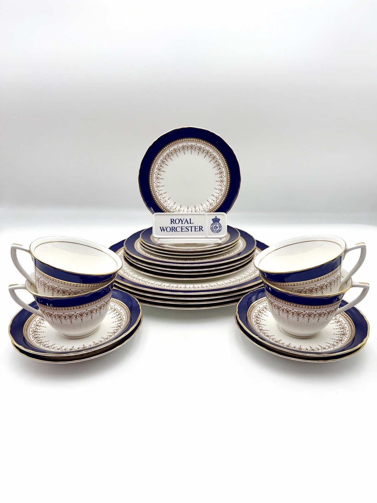 Royal Worcester Regency Blue - (20pc) 5 Piece Place Settings, Set of 4