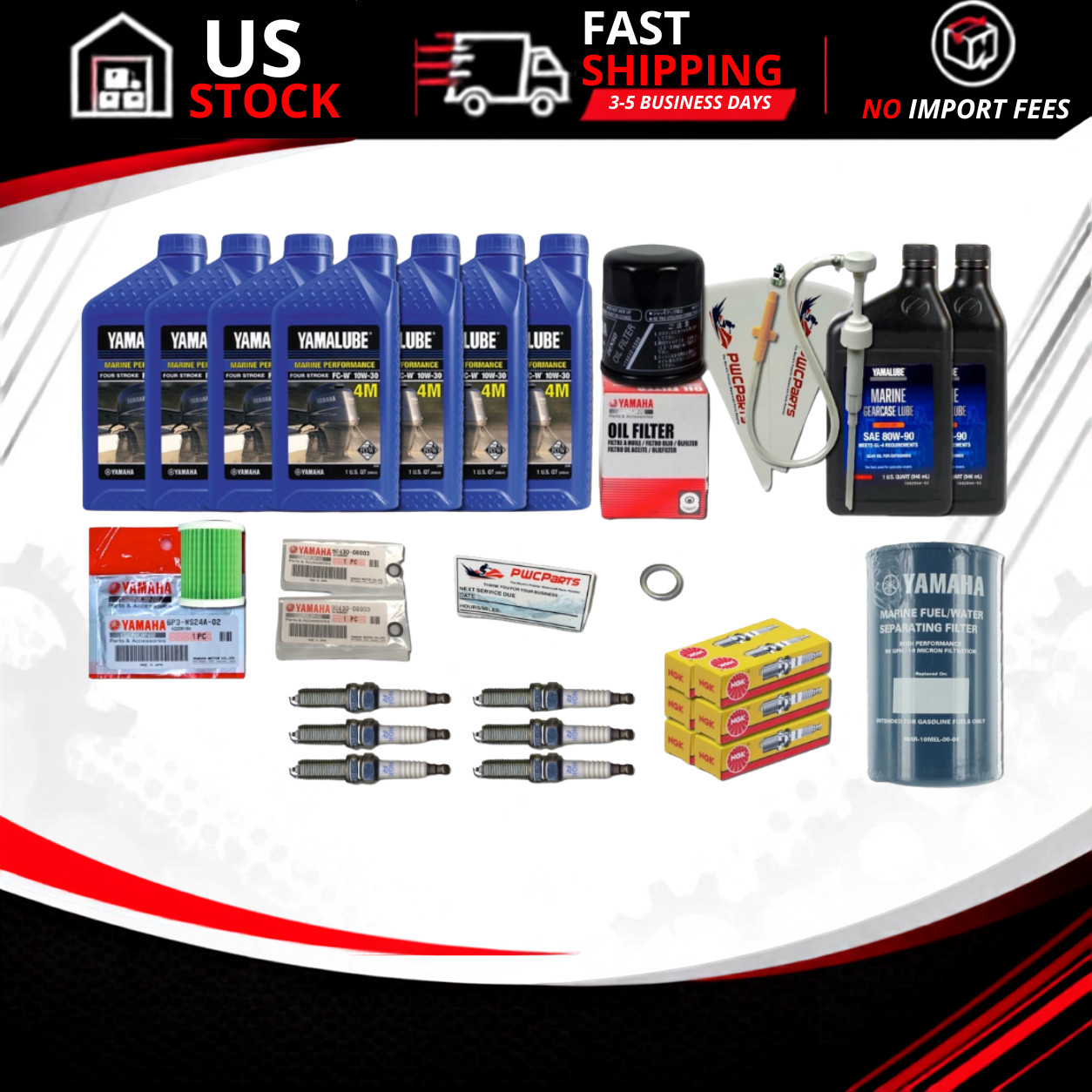 Yamaha F300 F250 F225 4.2L V6 OEM Maintenance Kit 10W-30 2010+