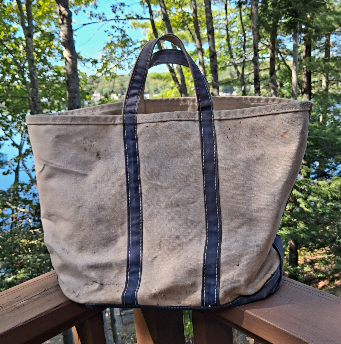 Vintage L.L. Bean, Single Stitched, Boat and Tote Large, 70's -80's LL Bean Bag