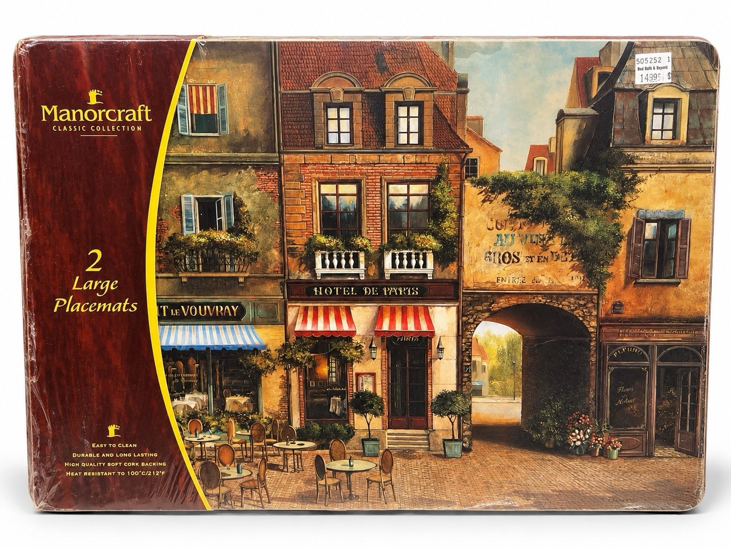 (2) Vintage Manorcraft Pimpernel Cork Backed Placemats Scenic Paris, Sealed (2) Vintage Manorcraft Pimpernel Cork Backed Placemats Scenic Paris, Sealed