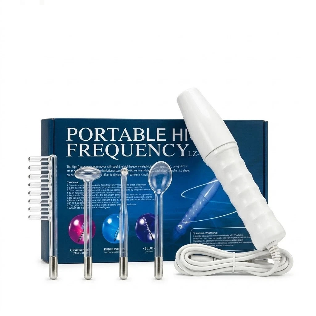 4in1 High Frequency Facial Machine for Hair Face Anti Aging Therapy Acne Tool