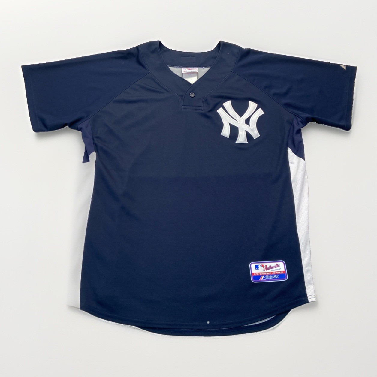 New York Yankees Jersey Mens L Majestic Cool Base Blue MLB Y2k Vintage Shirt New York Yankees Jersey Mens L Majestic Cool Base Blue MLB Y2k Vintage Shirt