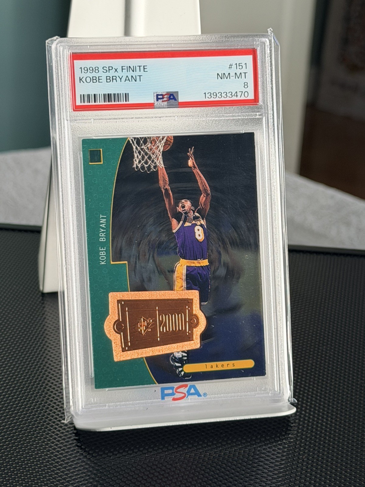 1998 U.D. SPx Finite Kobe Bryant #/4050 PSA 8 only 53 PSA graded (Pop Higher 2) 1998 U.D. SPx Finite Kobe Bryant #/4050 PSA 8 only 53 PSA graded (Pop Higher 2)