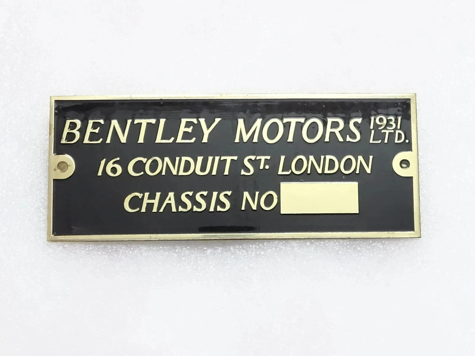 3X DATA PLATES Bentley Motors 1931 Chassis Number Data Plate Aluminum Vin#21A22 3X DATA PLATES Bentley Motors 1931 Chassis Number Data Plate Aluminum Vin#21A22