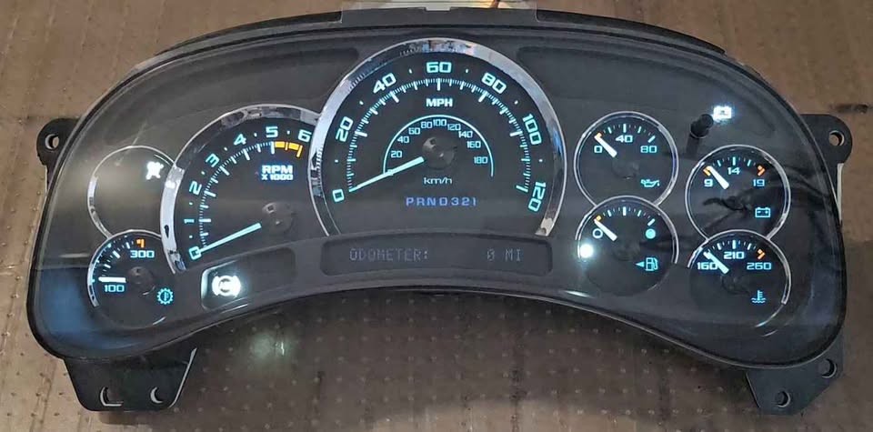 2003-2006 Chevy Chevrolet GMC Custom Escalade Speedometer Cluster Rebuilt White 2003-2006 Chevy Chevrolet GMC Custom Escalade Speedometer Cluster Rebuilt White