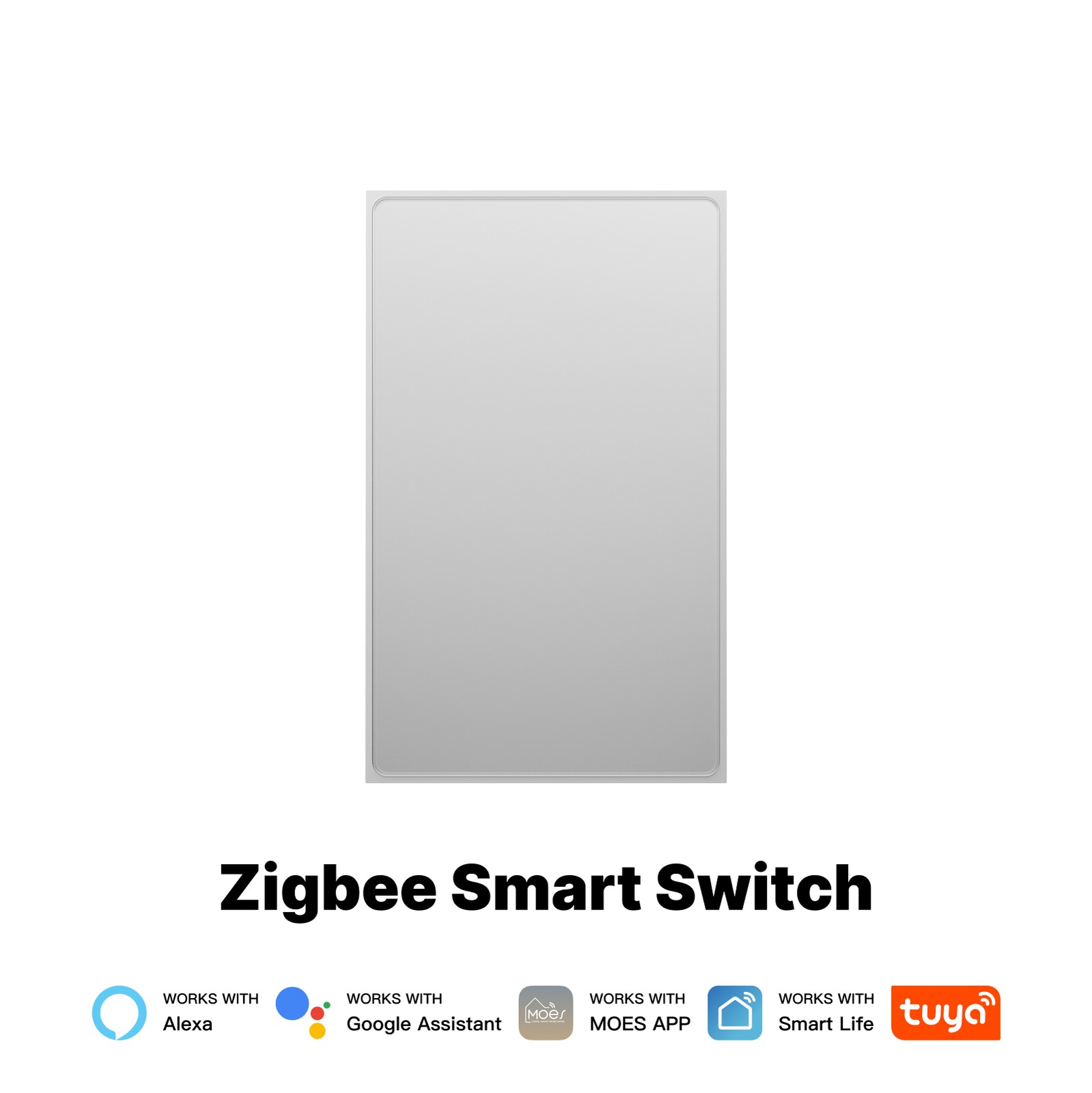 MOES ZigBee Smart Wall Light Switch Full Touch Anti-Glare Panel Alexa Google App
