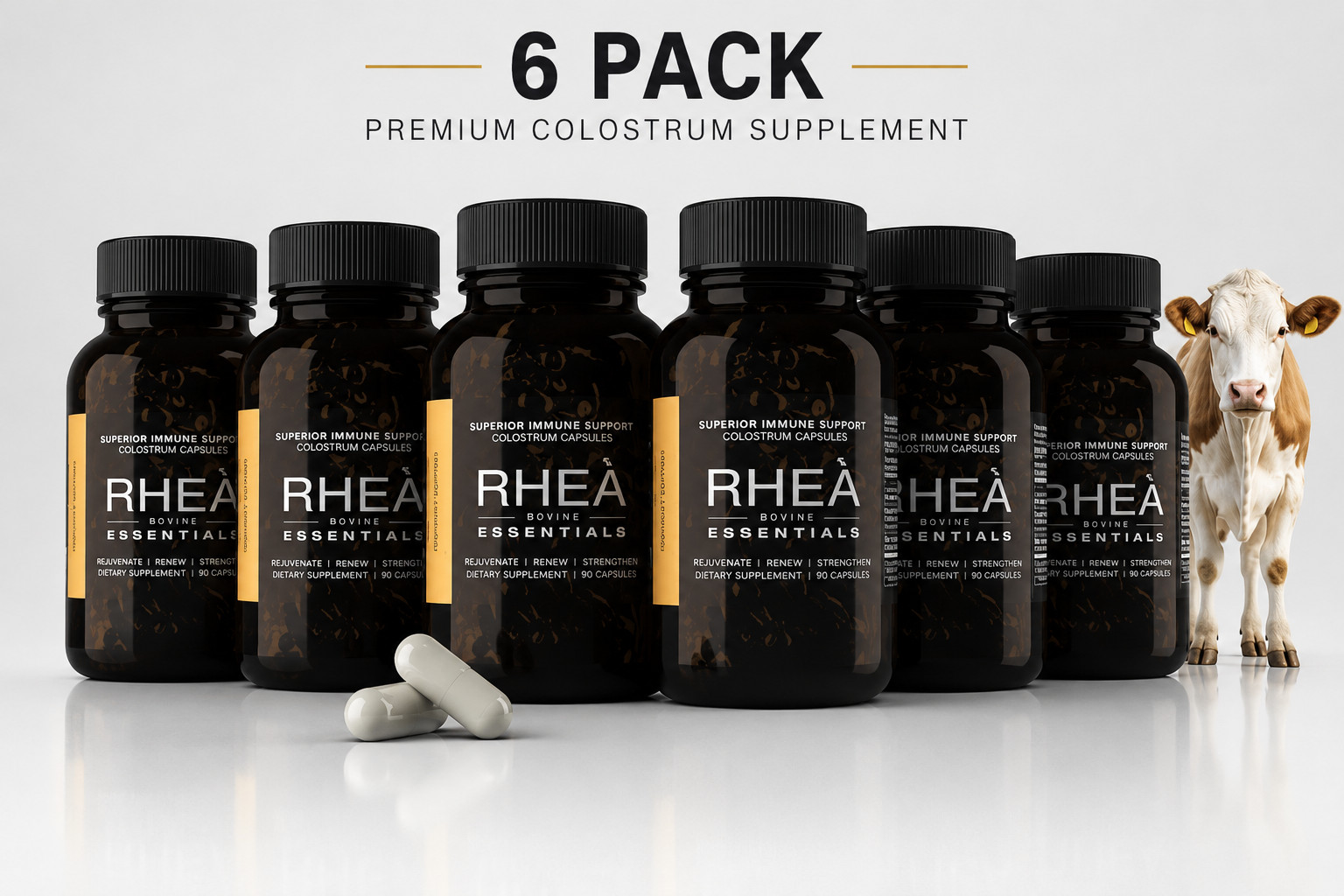 RHEA Silvia Bovine Colostrum 360 Capsules Exp 10/2026 - New/Sealed (6 PACK)