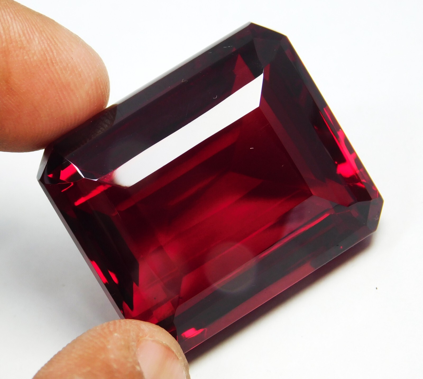 Natural Rare Almandine Red Garnet 142.30 Ct Certified Emerald Cut Loose Gemstone