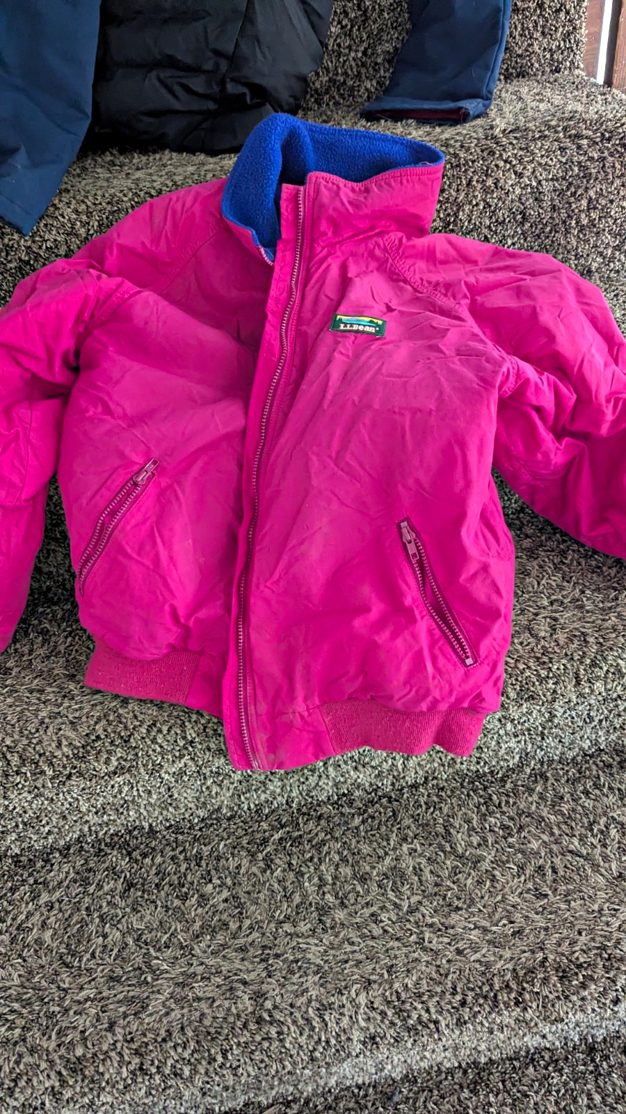 L.L.Bean Warm-up Jacket Women’s L Pink Polyester Lined Vintage