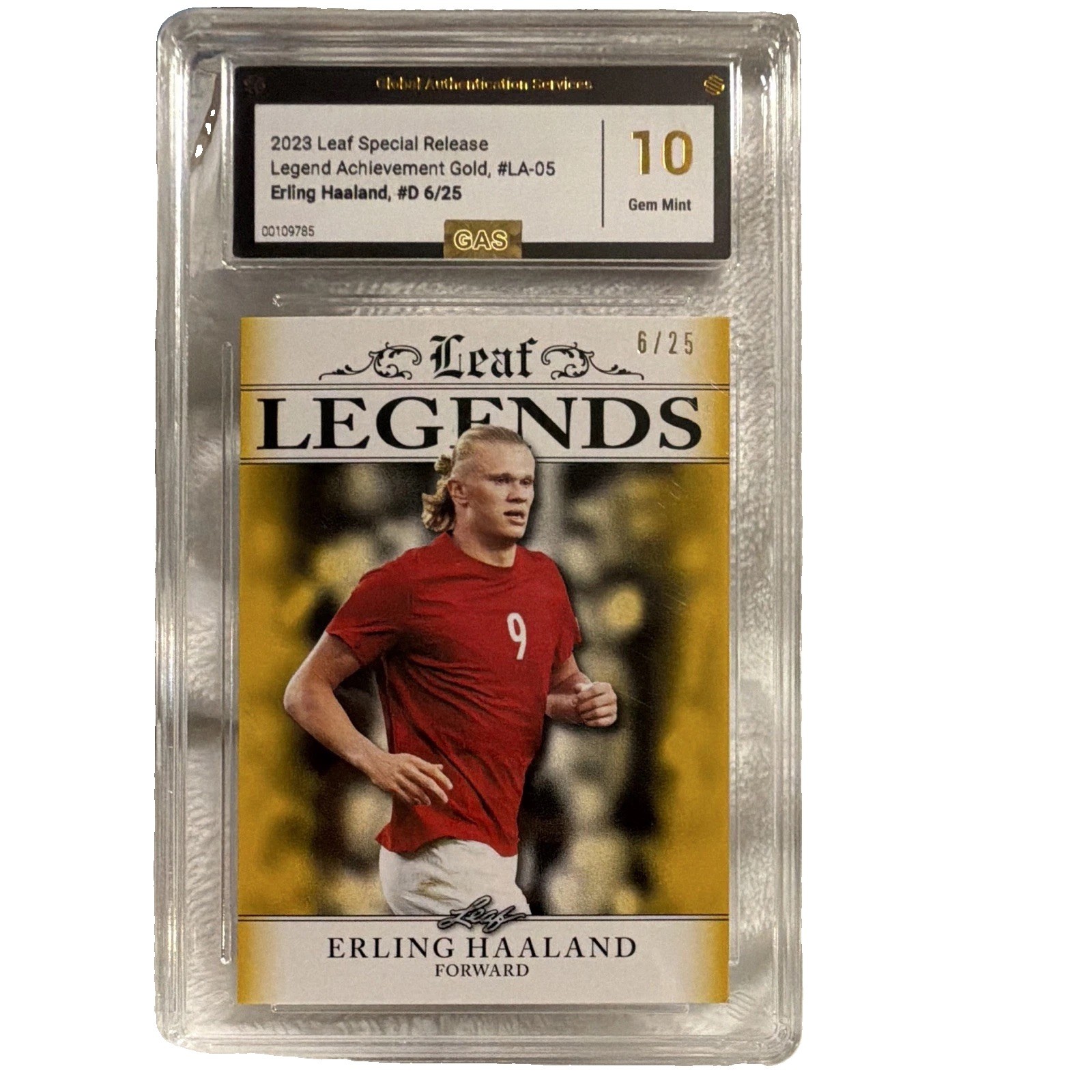 2023 Leaf Special Release Legend Achievement Gold Erling Haaland LA-05 /25 10