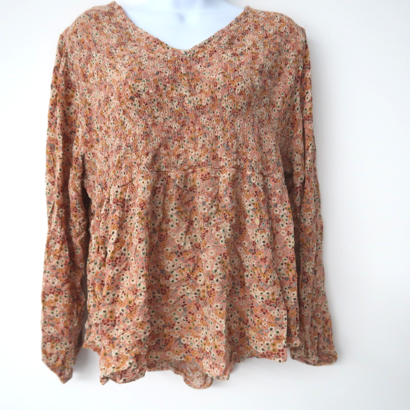 Sonoma Blouse Size 0X Floral Print Boho Smocked Casual Feminine Cottage Top Sonoma Blouse Size 0X Floral Print Boho Smocked Casual Feminine Cottage Top