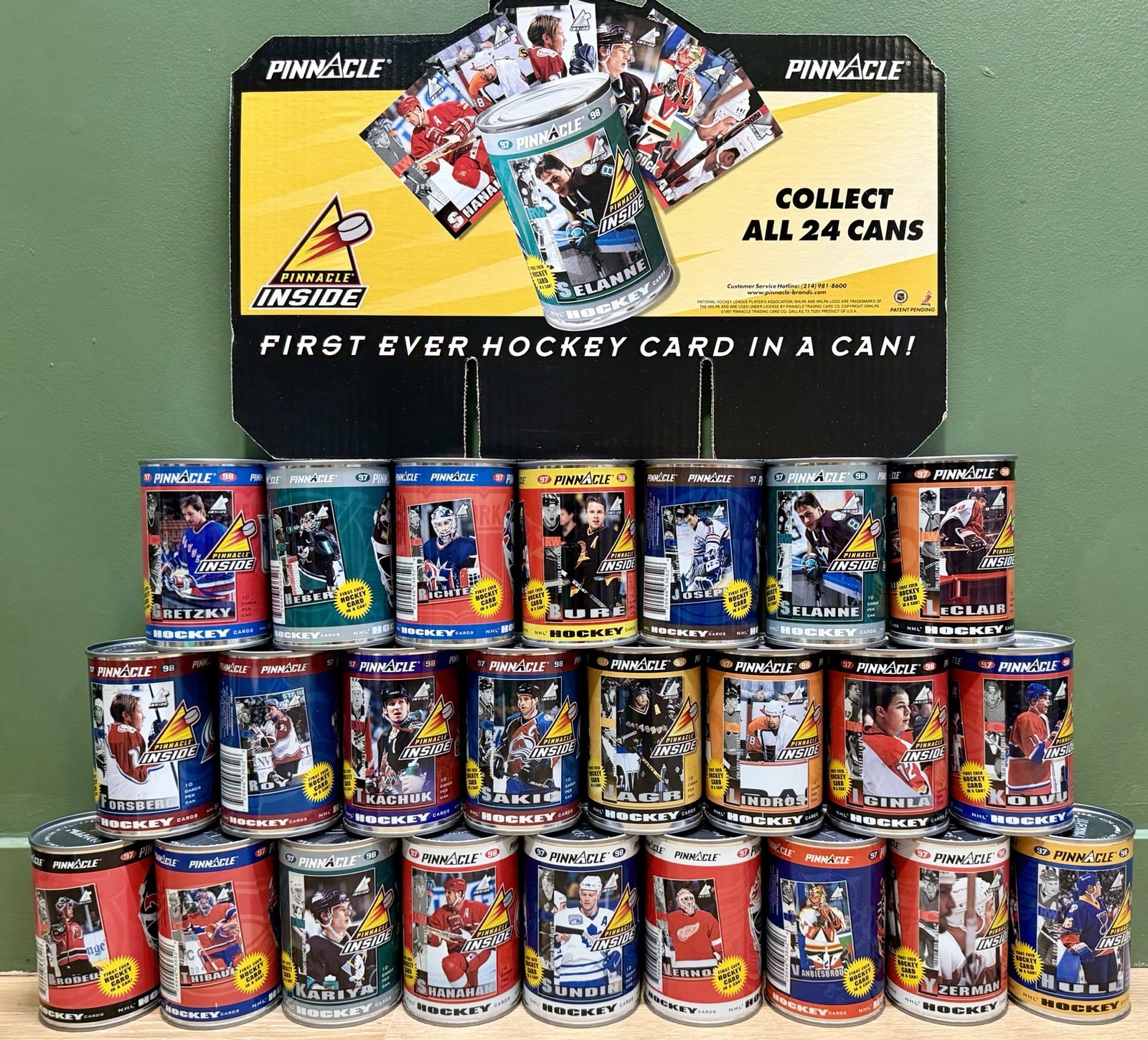 1997-98 Pinnacle NHL Inside Hockey Trading Card Cans FACTORY SEALED FULL SET 24