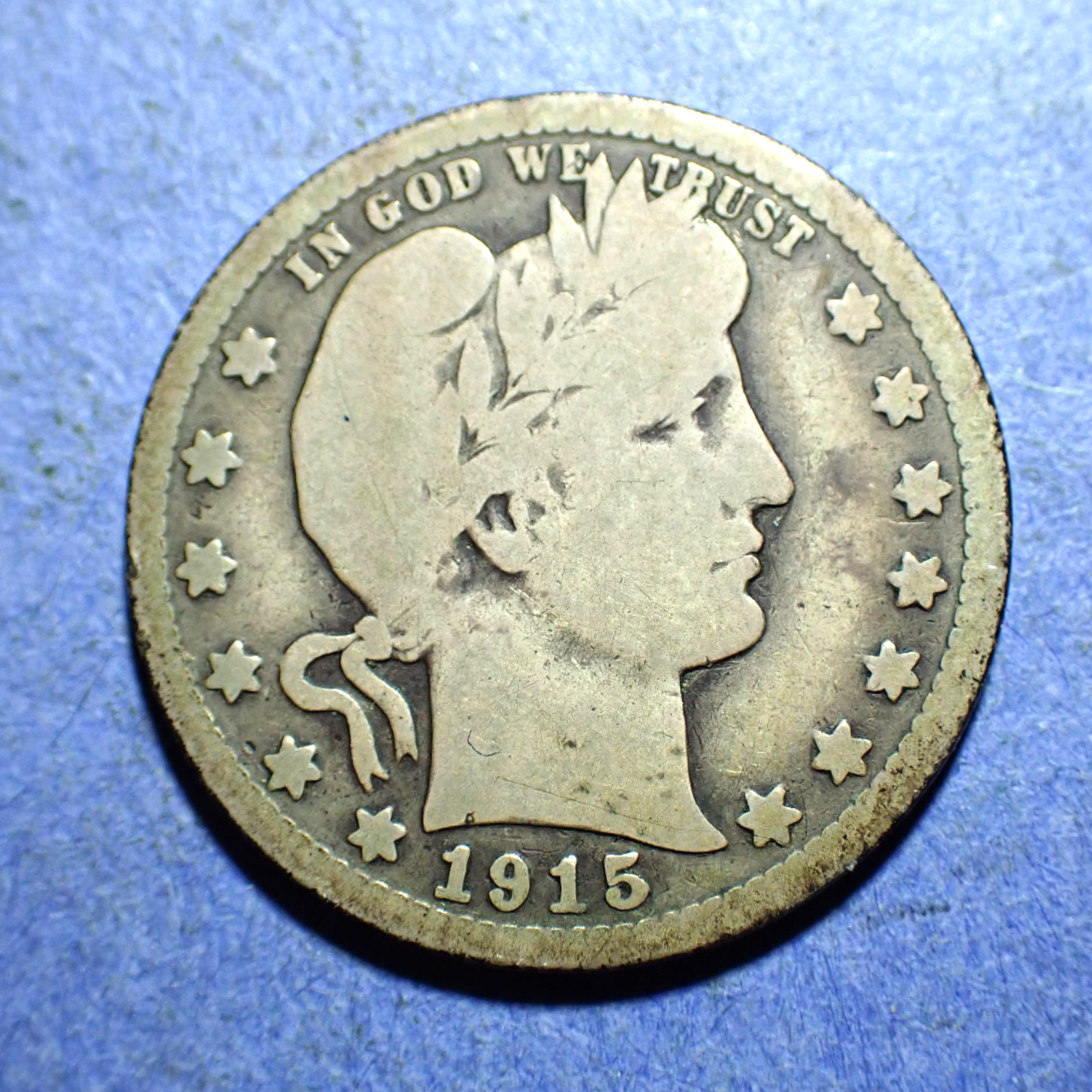 1915-D Barber Quarter  Good+