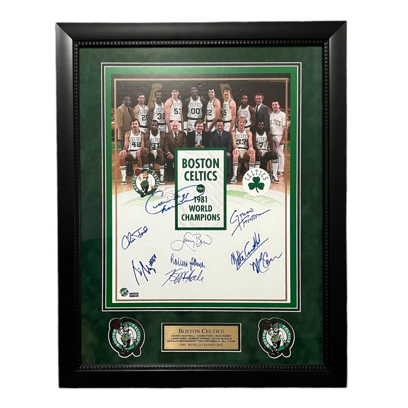 1981 Boston Celtics World Champions Autographed 16x20 Photo Framed To 23x27 1981 Boston Celtics World Champions Autographed 16x20 Photo Framed To 23x27