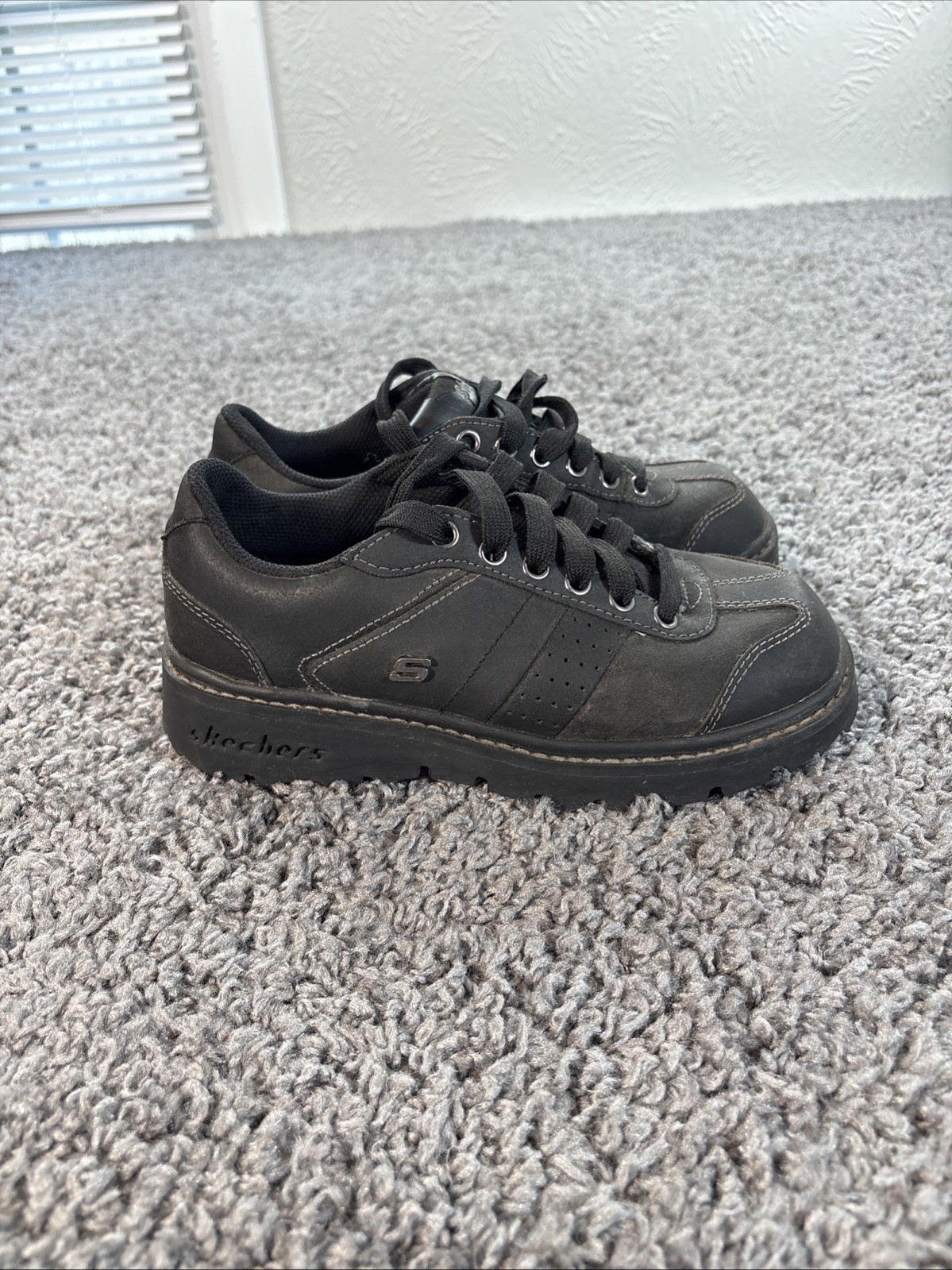 Vtg Skechers Jammers Shoes Womens 6.5 Brown Chunky Oxfords Platform 46930