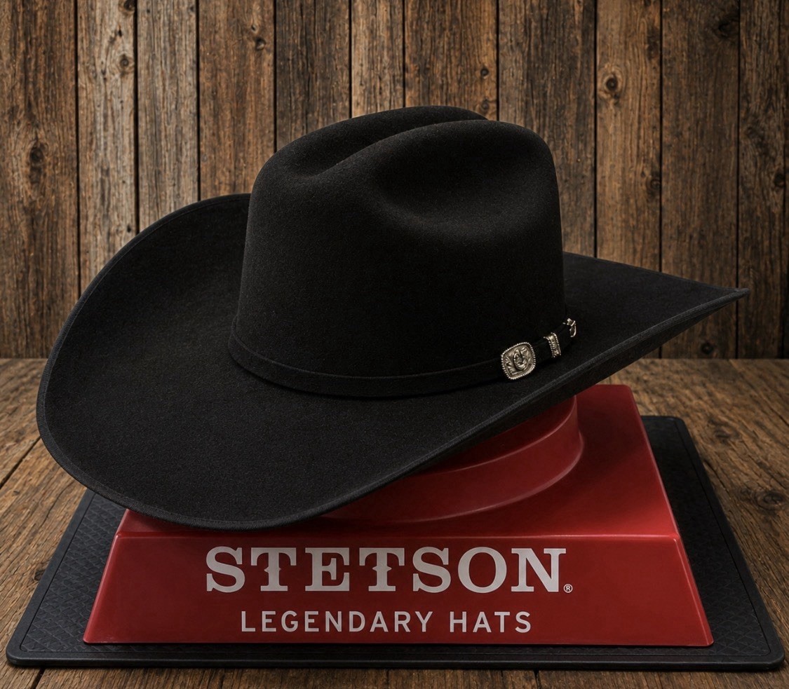 Resistol 4X Horseshoe Black Bound Edge Wool Cowboy Hat Resistol 4X Horseshoe Black Bound Edge Wool Cowboy Hat