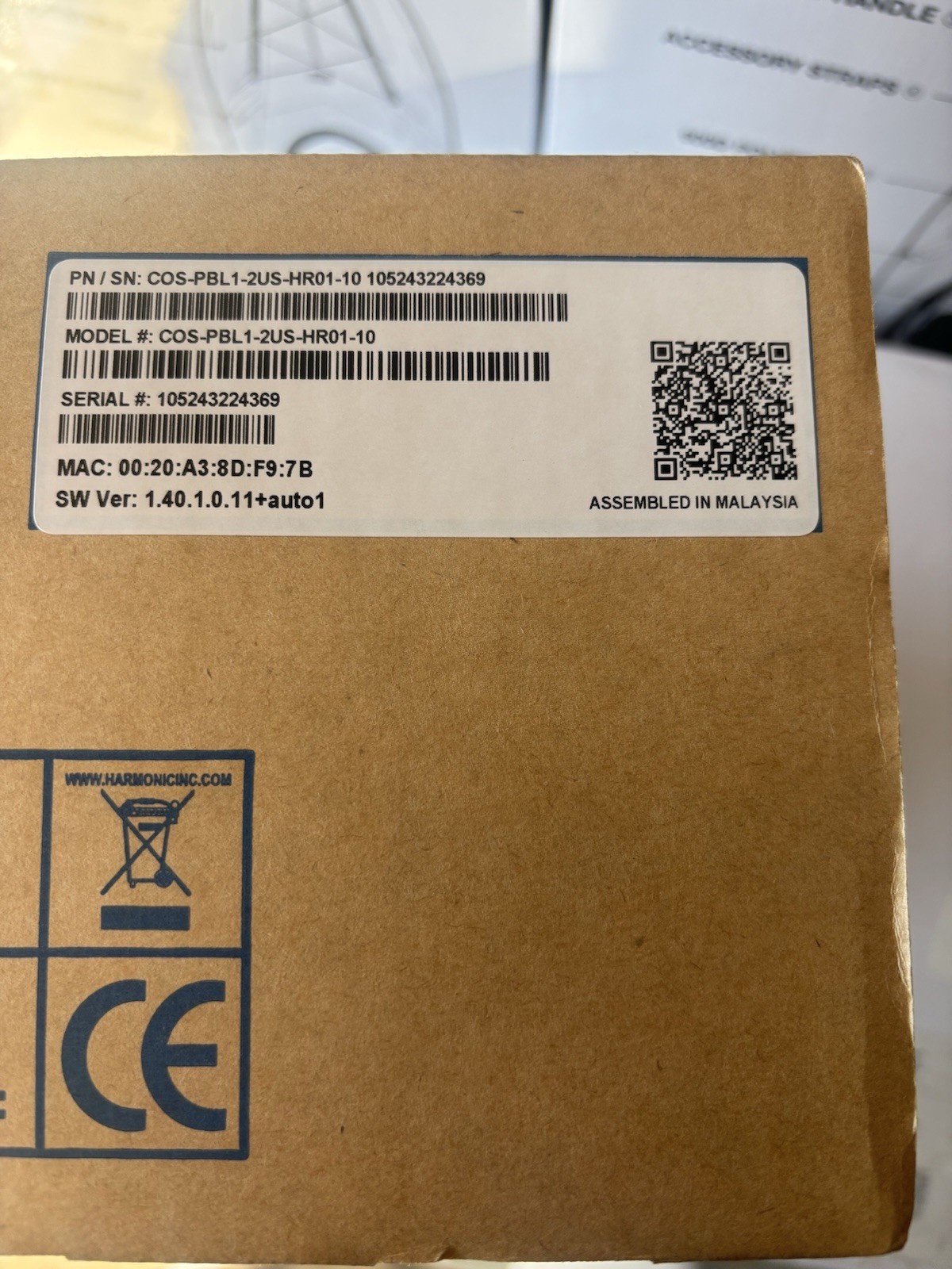 Harmonic COS-PBL1-2US-HR01-10 Cableos Pebble 1 Remote PHY Device NEW in Box Harmonic COS-PBL1-2US-HR01-10 Cableos Pebble 1 Remote PHY Device NEW in Box
