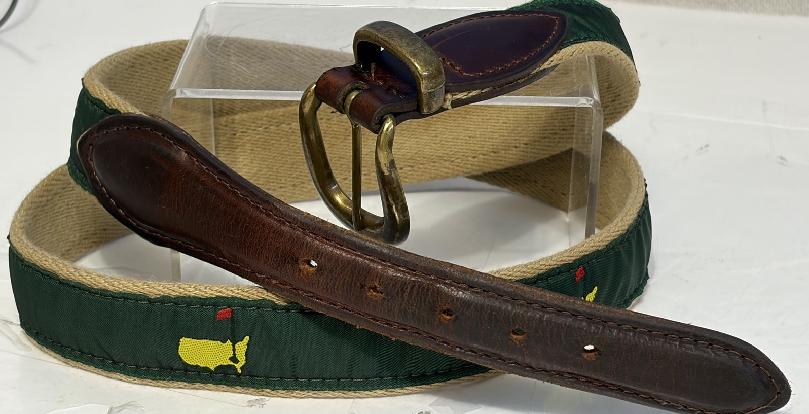 Vintage Masters Augusta National Golf Tournament Leather Canvas Belt Size 42 Vintage Masters Augusta National Golf Tournament Leather Canvas Belt Size 42