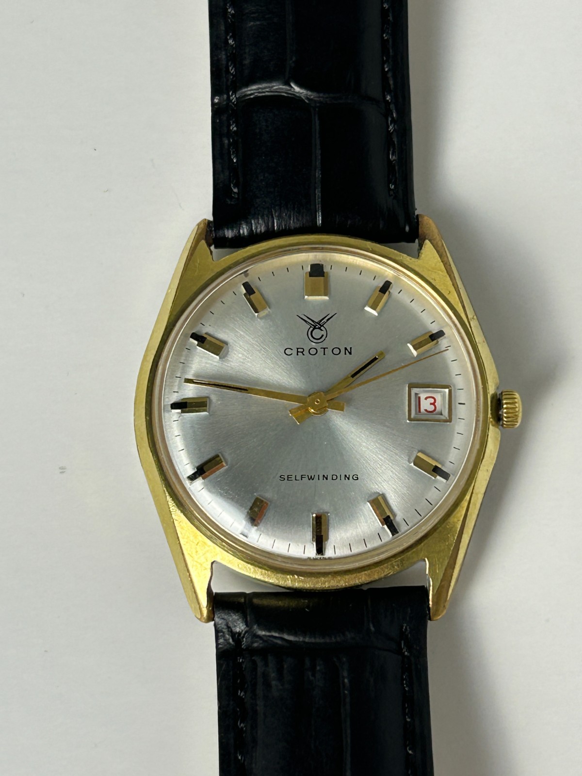 Vintage Croton Automatic Date SERVICED - ETA 2472 - Gold Plated 34mm Swiss Watch Vintage Croton Automatic Date SERVICED - ETA 2472 - Gold Plated 34mm Swiss Watch