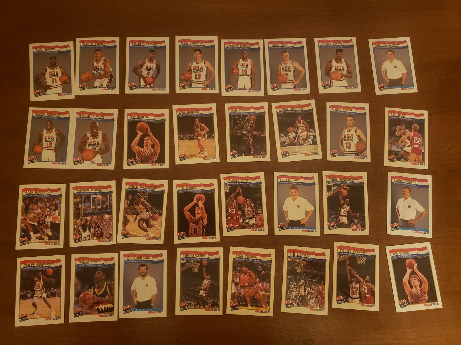 1991-1992 Olympic Dream Team NBA Hoops Team USA Complete Set 557-588 No Gold Car 1991-1992 Olympic Dream Team NBA Hoops Team USA Complete Set 557-588 No Gold Car