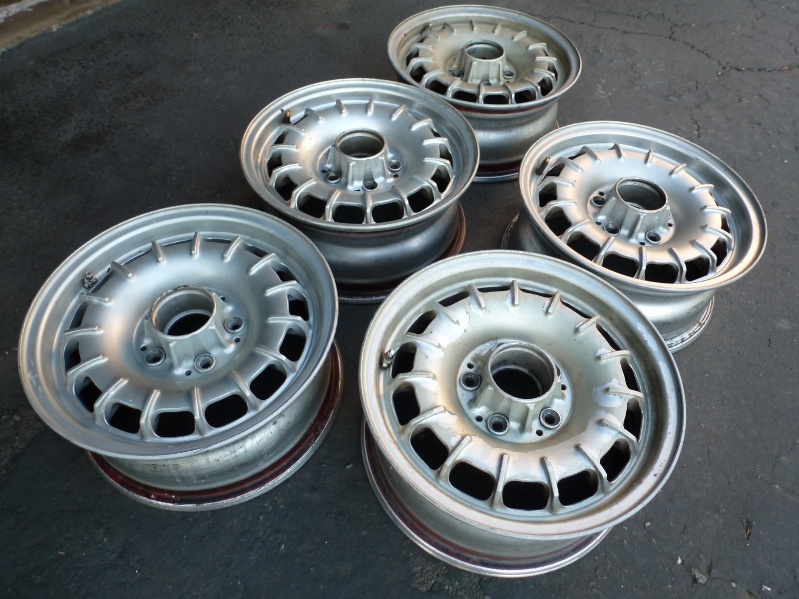 Mercedes 14inch Wheels Five with 20 lug bolts.