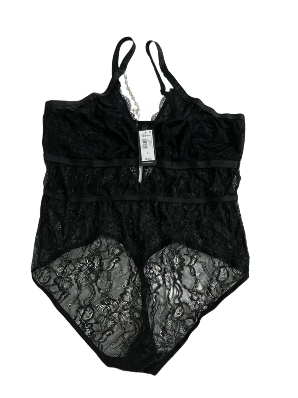 Torrid Jewelry Strappy Lace Bodysuit Womens Size 2 (18/20) Black Lingerie NWT Torrid Jewelry Strappy Lace Bodysuit Womens Size 2 (18/20) Black Lingerie NWT