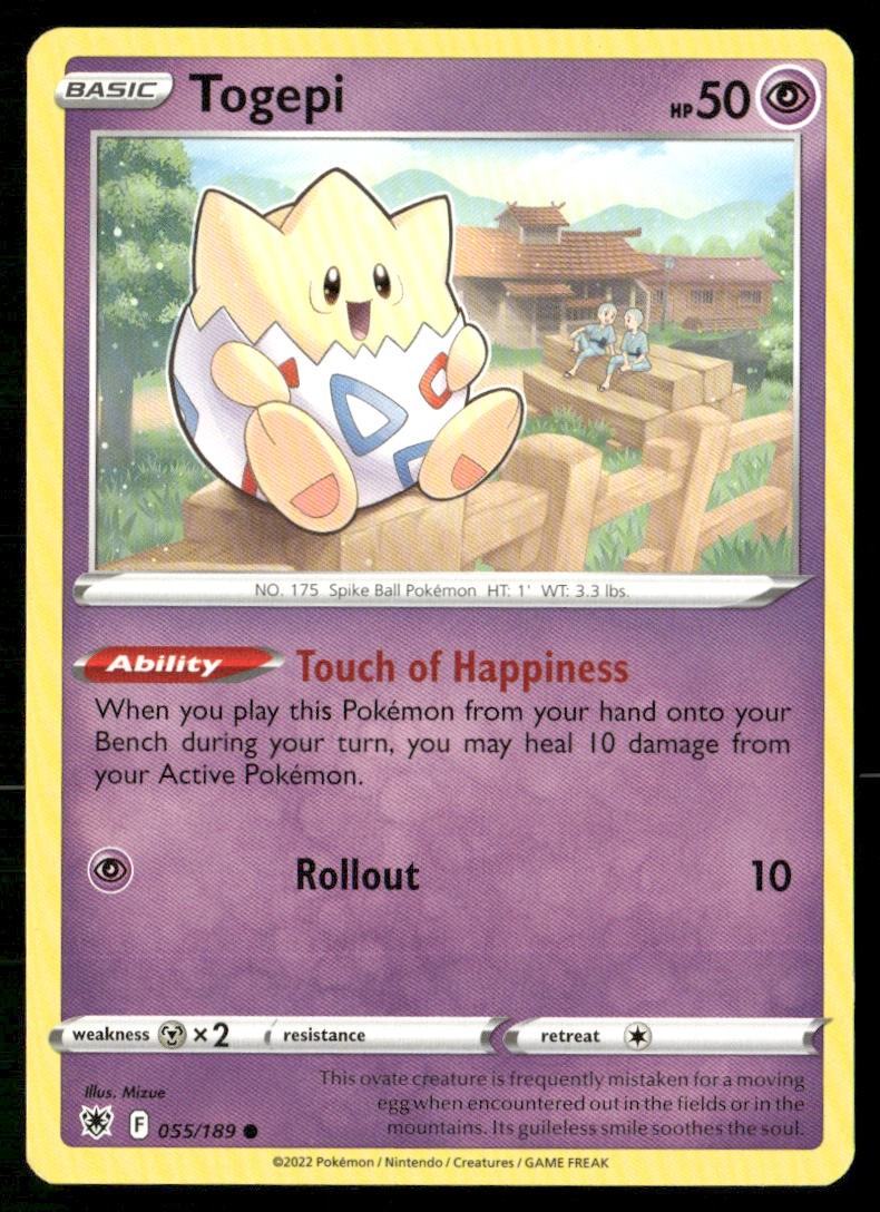 Togepi 055/189 Common Astral Radiance Pokemon Near Mint Togepi 055/189 Common Astral Radiance Pokemon Near Mint