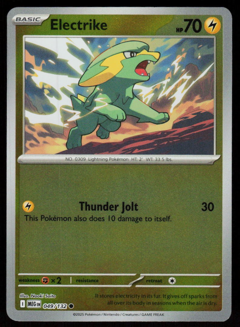Electrike 049/132 Common Mega Evolution Pokemon Reverse Holo Near Mint