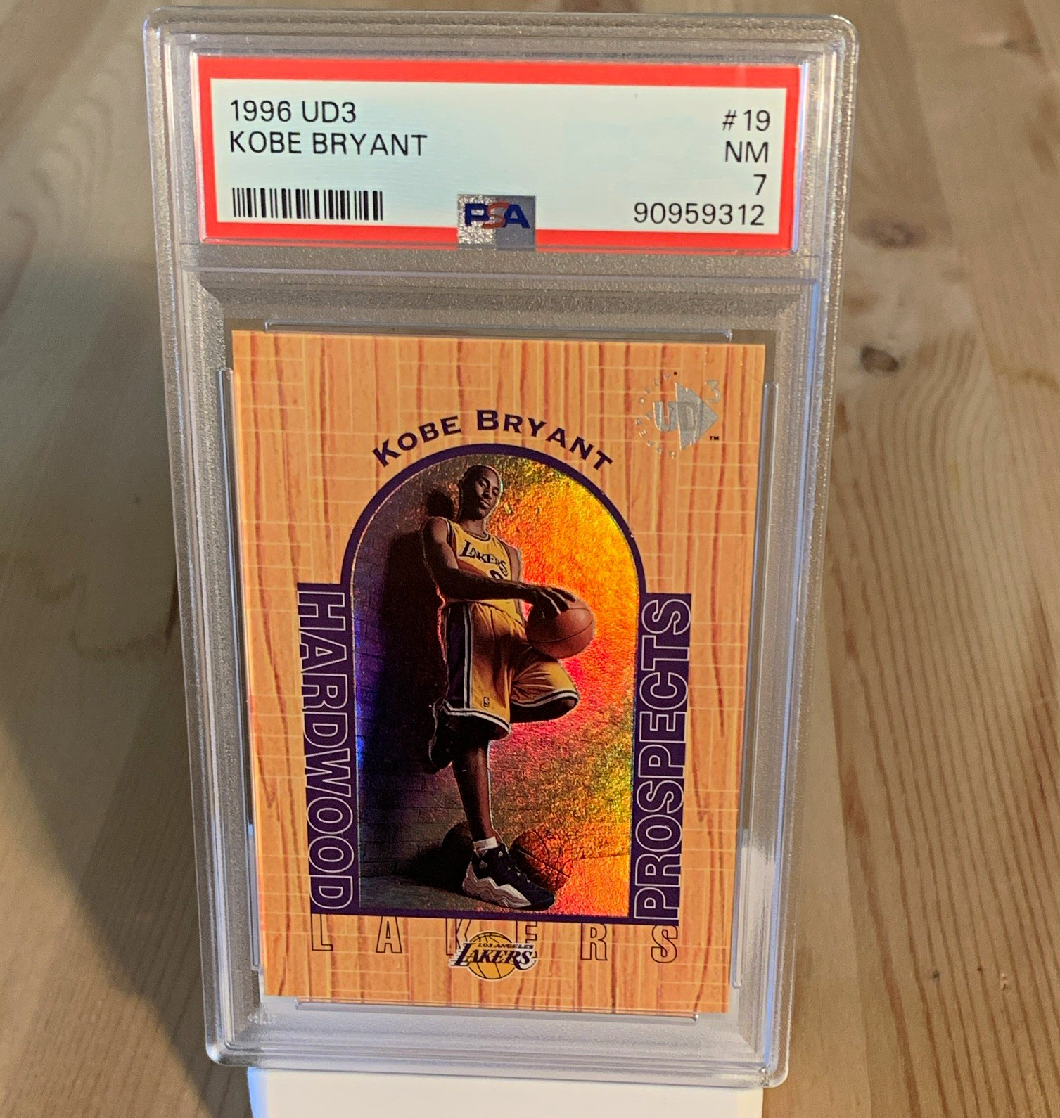 Upper Deck 1996-97 UD3 Kobe Bryant RC Hardwood Prospects PSA 7 #19 Upper Deck 1996-97 UD3 Kobe Bryant RC Hardwood Prospects PSA 7 #19
