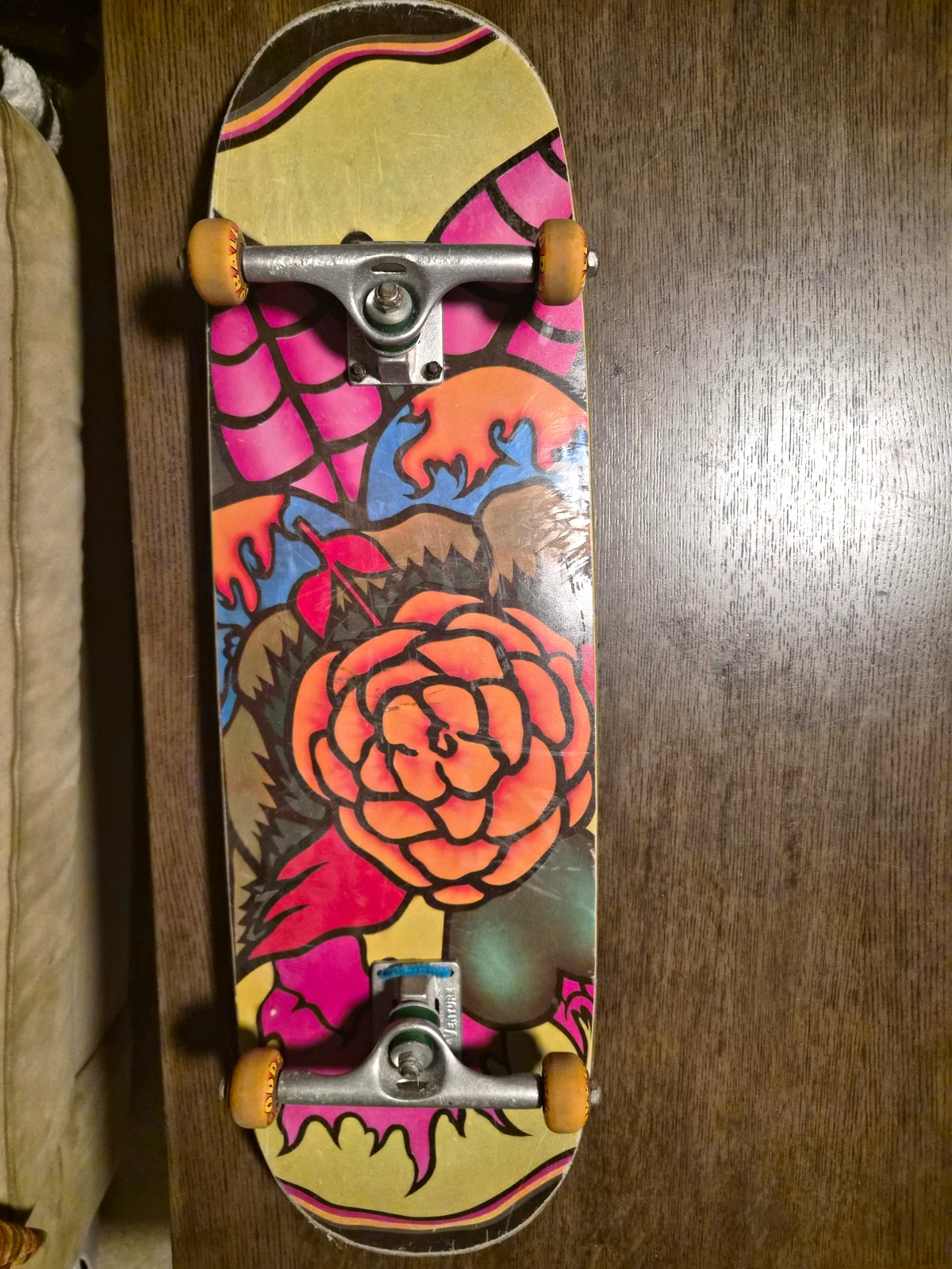 Used Think Skateboards Ronnie Bertino 1992 Slick Skateboard Deck Used Think Skateboards Ronnie Bertino 1992 Slick Skateboard Deck