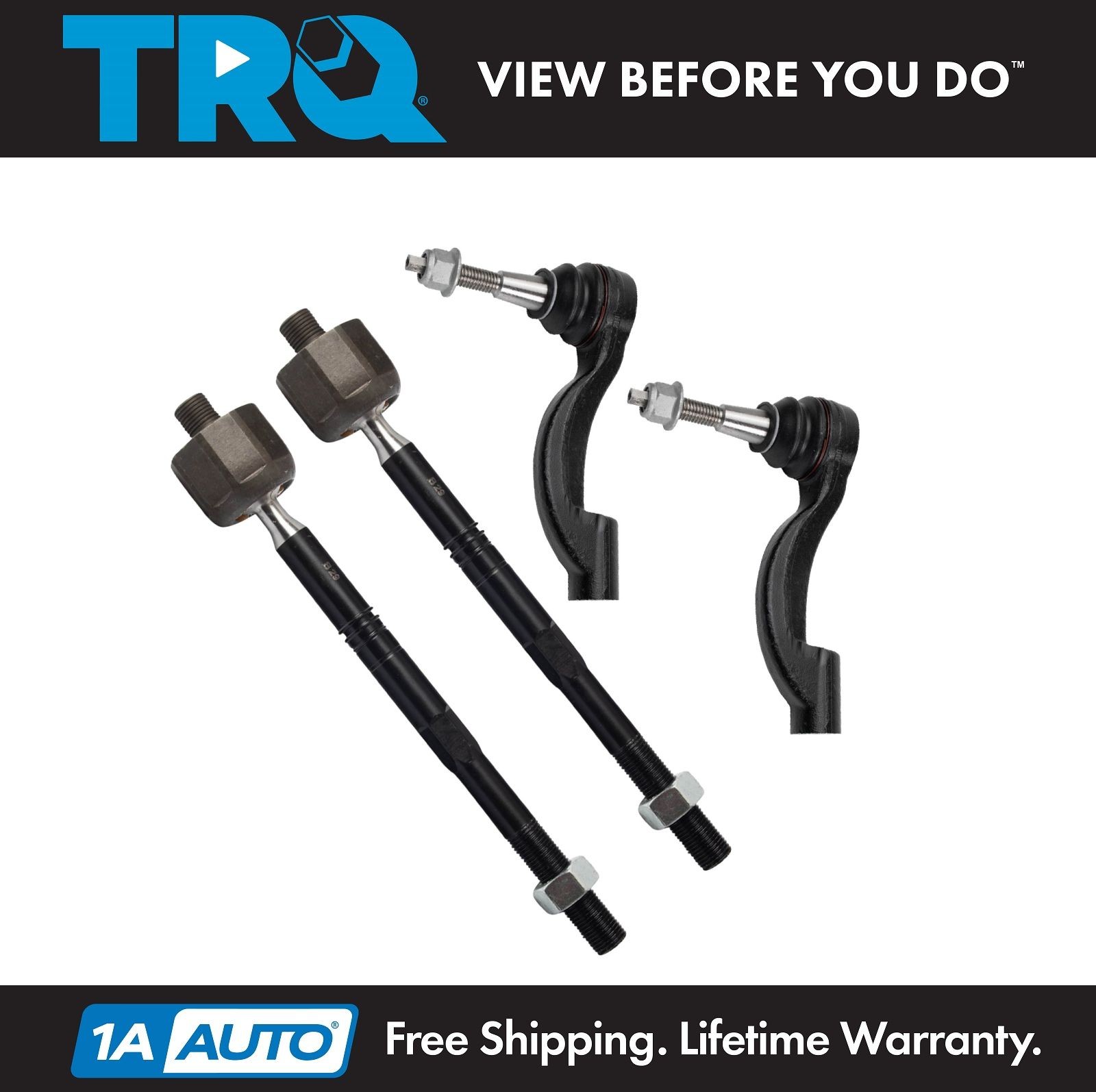 TRQ Inner and Outer Tie Rod Set For 2016-2020 Chevrolet Camaro